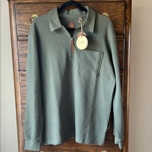 NWT Men's Green Zip-Up Cotton Sweater by Common People Size M